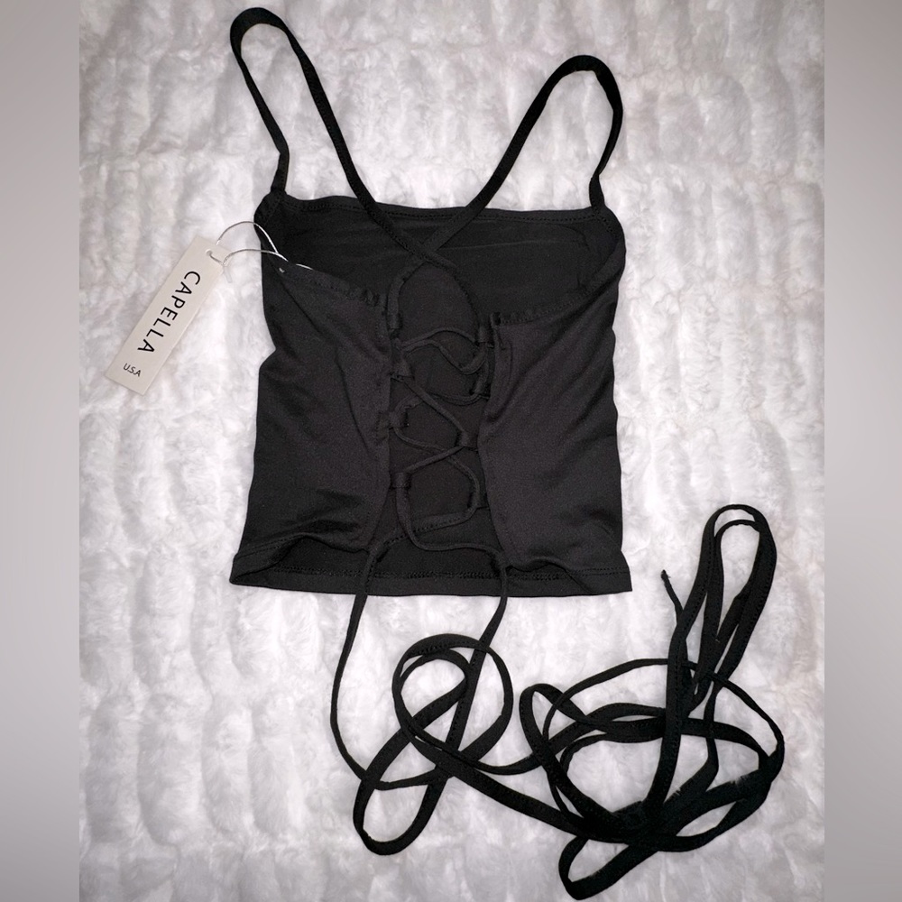 🔥BRAND NEW, W/TAGS!🔥 Backless, tie back top, spaghetti straps, fashion top